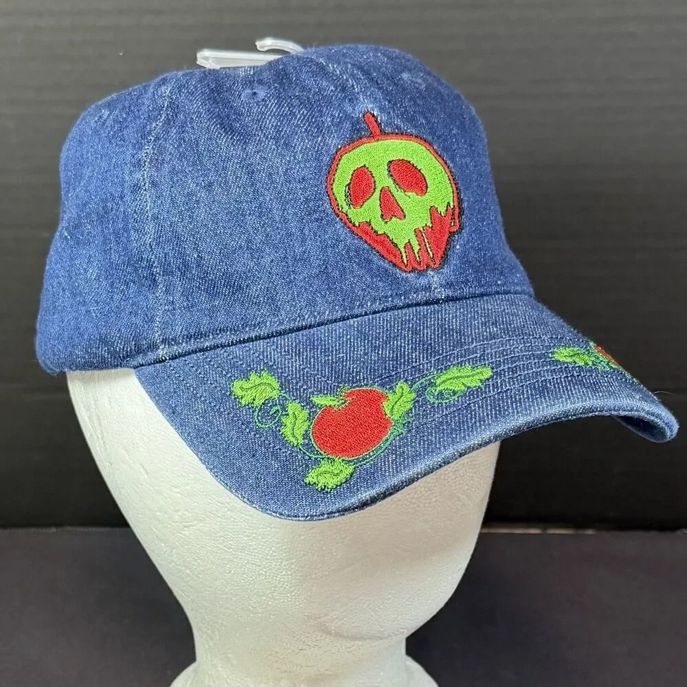Disney Princess Evil Queen Snow White Poison Denim Apple Hat Baseball Cap Adult